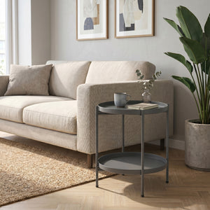 Beistelltisch Metall BRIELLA rund 45 x 53 cm anthrazit