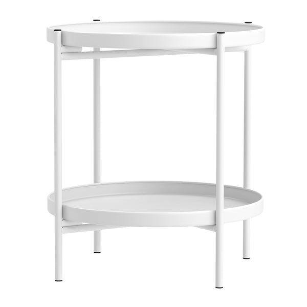 Beistelltisch Metall BRIELLA rund 45 x 53 cm weiss