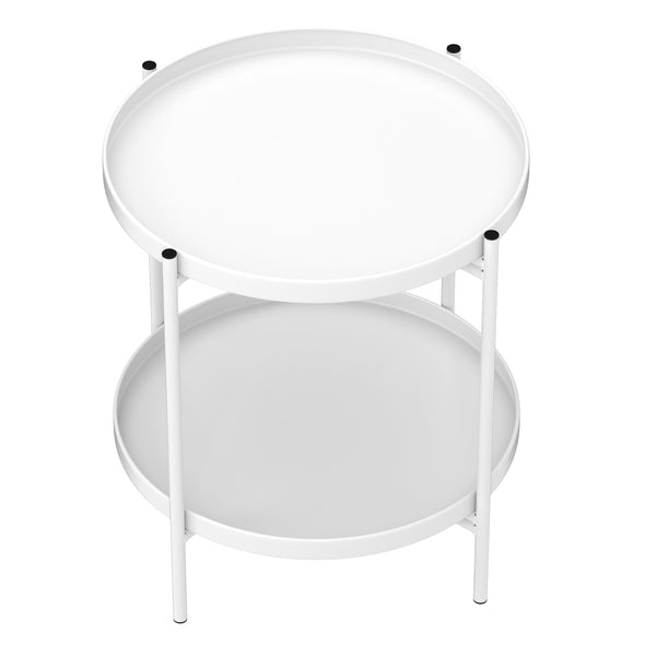 Beistelltisch Metall BRIELLA rund 45 x 53 cm weiss