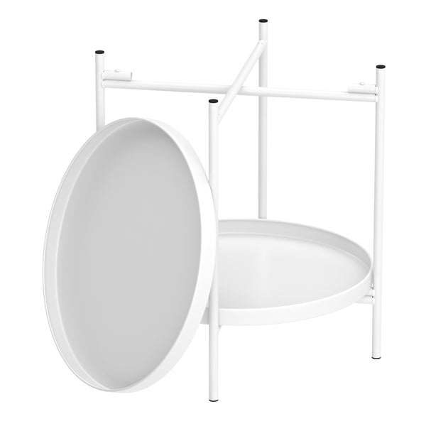 Beistelltisch Metall BRIELLA rund 45 x 53 cm weiss