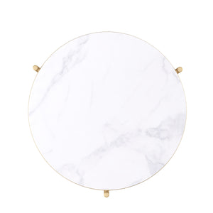 Tavolino FINA, bianco/oro, set da 2