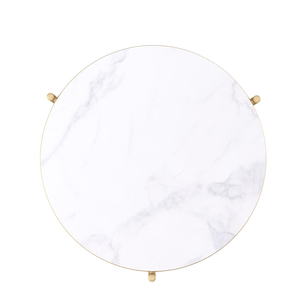Tavolino FINA, bianco/oro, set da 2