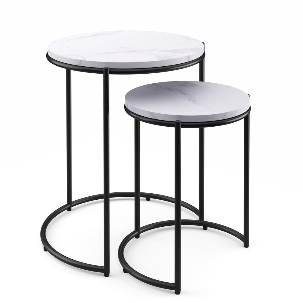 Beistelltisch FINA weiss/schwarz 2er Set