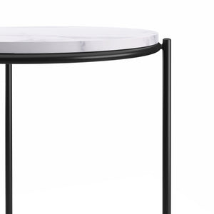 Tavolino laterale FINA, bianco/nero, set da 2