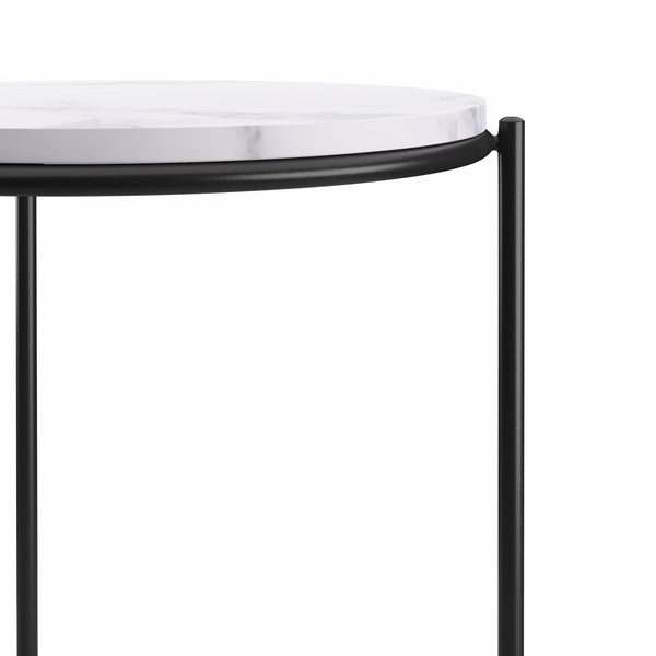 Tavolino laterale FINA, bianco/nero, set da 2