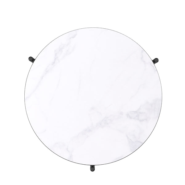 Tavolino laterale FINA, bianco/nero, set da 2
