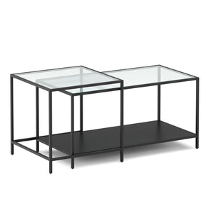 NITE metal side table, 2-piece set, black