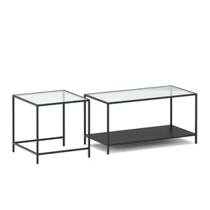NITE metal side table, 2-piece set, black