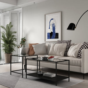 NITE metal side table, 2-piece set, black