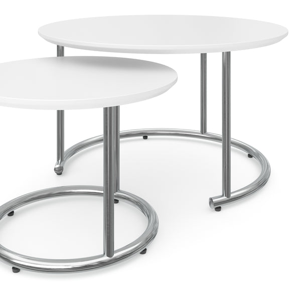 Beistelltisch SUZON rund 2-teilig weiss