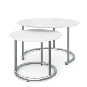 Beistelltisch SUZON rund 2-teilig weiss