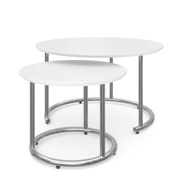 Beistelltisch SUZON rund 2-teilig weiss