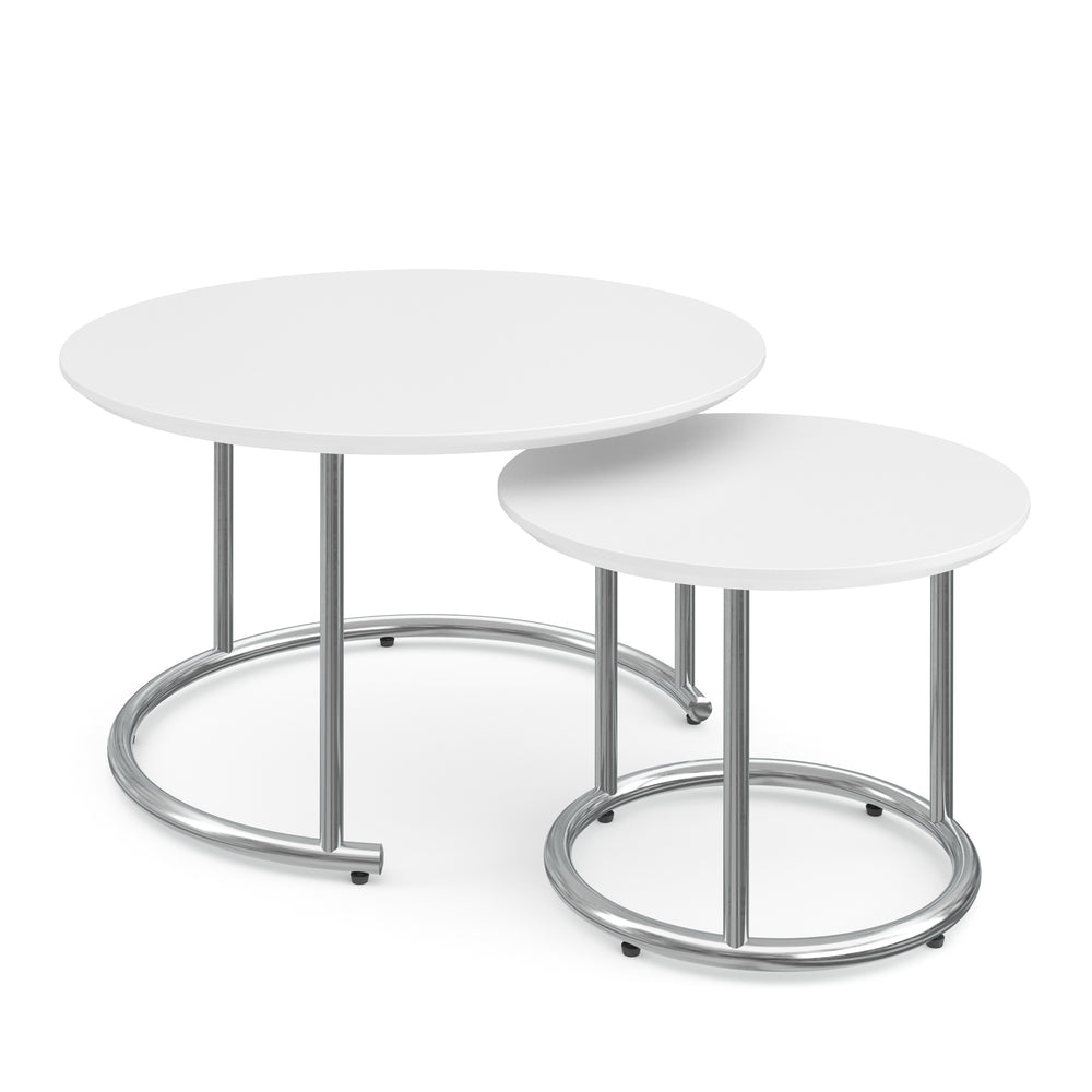Beistelltisch SUZON rund 2-teilig weiss
