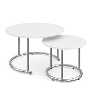 Beistelltisch SUZON rund 2-teilig weiss