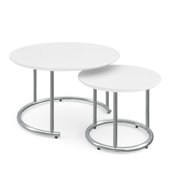 Beistelltisch SUZON rund 2-teilig weiss