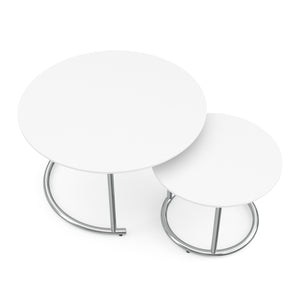 Beistelltisch SUZON rund 2-teilig weiss