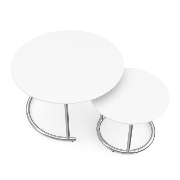 Beistelltisch SUZON rund 2-teilig weiss