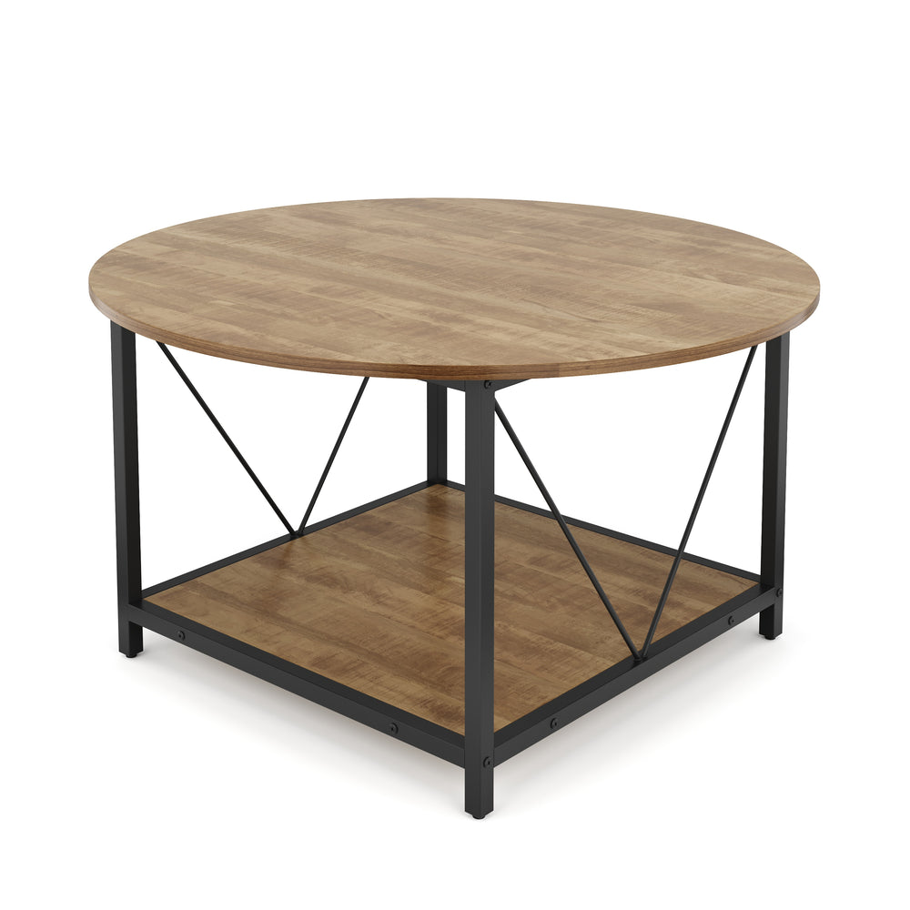 Beistelltisch NIDRA rund 78 x 45 cm braun/schwarz
