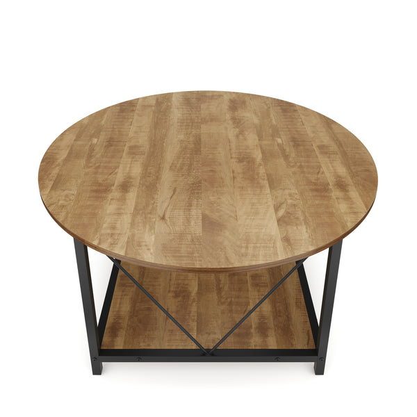 Beistelltisch NIDRA rund 78 x 45 cm braun/schwarz