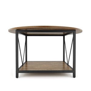 Beistelltisch NIDRA rund 78 x 45 cm braun/schwarz