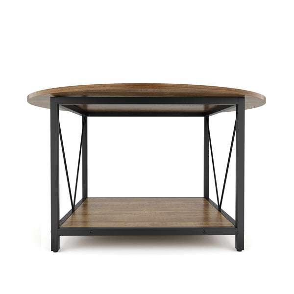 Beistelltisch NIDRA rund 78 x 45 cm braun/schwarz