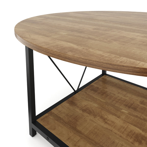 Beistelltisch NIDRA rund 78 x 45 cm braun/schwarz