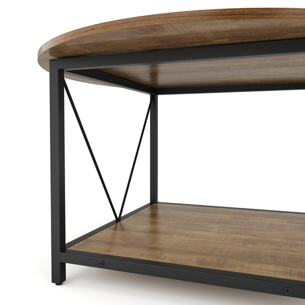 Beistelltisch NIDRA rund 78 x 45 cm braun/schwarz