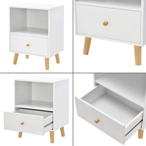 Nachttisch Beistelltisch Sundsvall 40x30x54cm Weiss