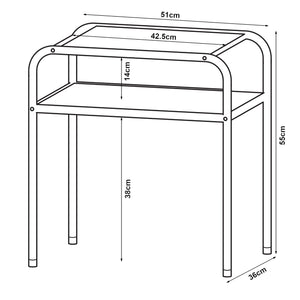 Beistelltisch 55x51x36cm Schwarz/Eiche