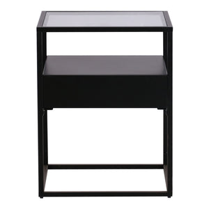 Beistelltisch mit Schublade Schwarz matt