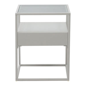 Beistelltisch mit Schublade Weiss matt