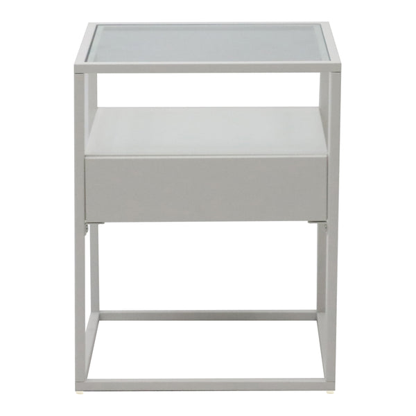 Beistelltisch mit Schublade Weiss matt