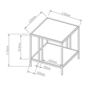 Beistelltisch Kumlinge 45x45x47cm Schwarz