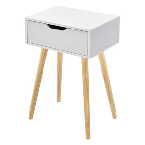 Table d'appoint Östersund 60x40x30 cm avec tiroir Blanc 