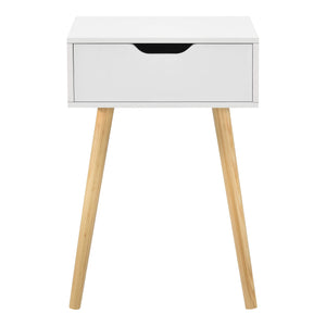 Table d'appoint Östersund 60x40x30 cm avec tiroir Blanc 