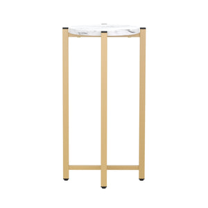 Beistelltisch PANO rund weiss/gold