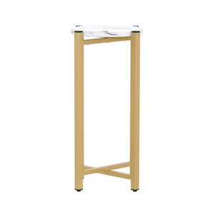 Beistelltisch PANO rund weiss/gold