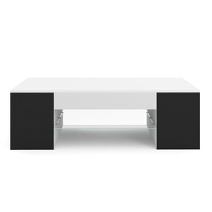 Beistelltisch ROANA Hochglanz weiss/schwarz
