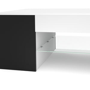 Beistelltisch ROANA Hochglanz weiss/schwarz