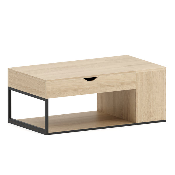 Beistelltisch SIERRA mit Stauraum 100 x 55 x 37 - 55 cm braun