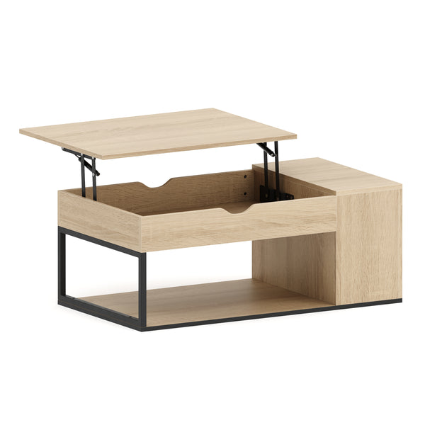 Beistelltisch SIERRA mit Stauraum 100 x 55 x 37 - 55 cm braun