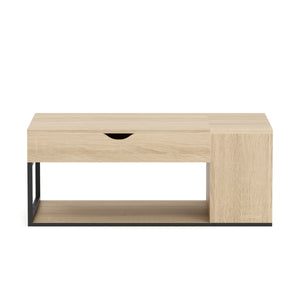 Beistelltisch SIERRA mit Stauraum 100 x 55 x 37 - 55 cm braun