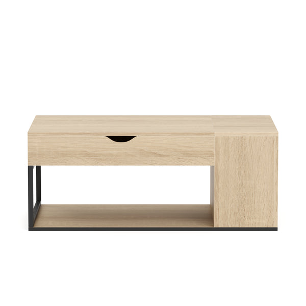 Beistelltisch SIERRA mit Stauraum 100 x 55 x 37 - 55 cm braun