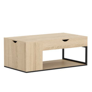 Beistelltisch SIERRA mit Stauraum 100 x 55 x 37 - 55 cm braun