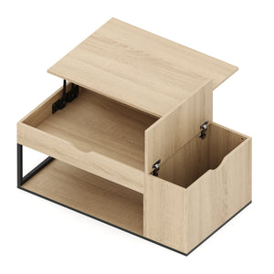 Beistelltisch SIERRA mit Stauraum 100 x 55 x 37 - 55 cm braun