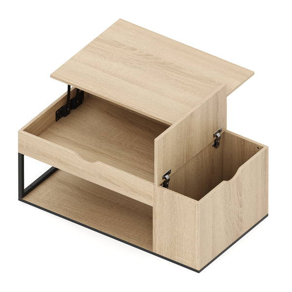 Beistelltisch SIERRA mit Stauraum 100 x 55 x 37 - 55 cm braun