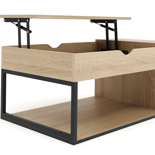 Beistelltisch SIERRA mit Stauraum 100 x 55 x 37 - 55 cm braun