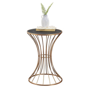 Tavolino Sablier Ø 38 cm forma a clessidra rame 