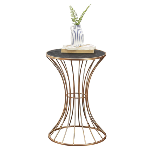 Tavolino Sablier Ø 38 cm forma a clessidra rame 