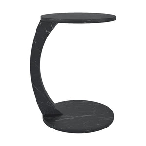 Beistelltisch Holeby 56xØ38cm Marmor/Schwarz